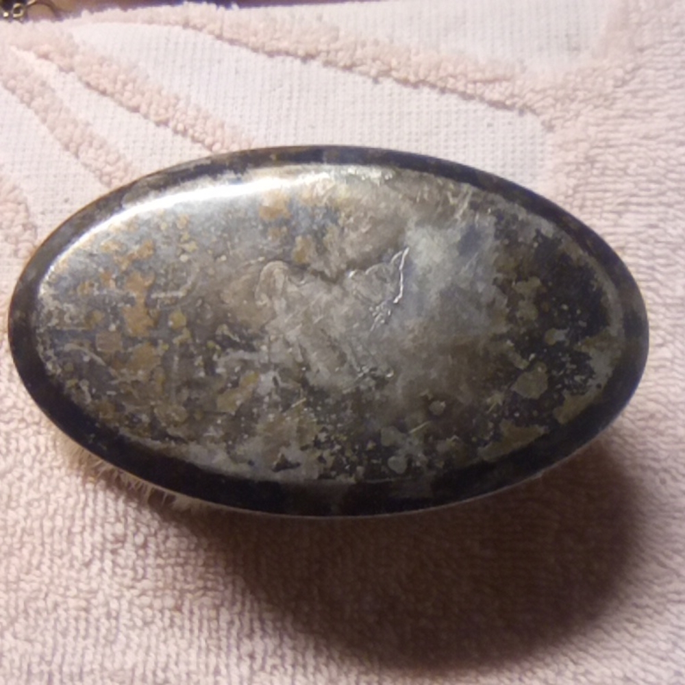 Old silver capped baby brush with lamb engraved